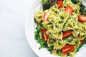 Onesto's gluten-free, vegan and wheat-free recipe for basil pesto and pasta.
