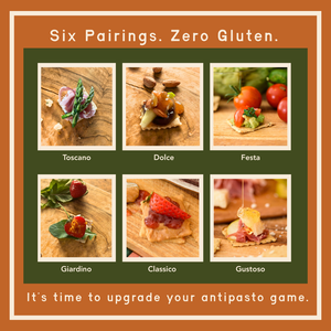 Six Pairings. Zero Gluten. It's time to upgrade your antipasto game. Onesto Gluten-Free Crackers. 
