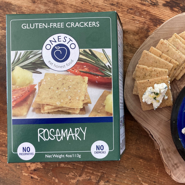 SOLD OUT thru 6/19/25    Onesto Gluten-Free Rosemary Crackers