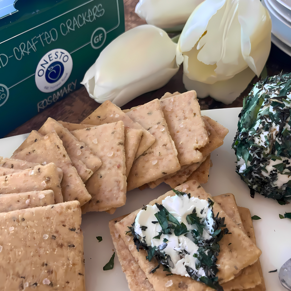 SOLD OUT thru 6/19/25    Onesto Gluten-Free Rosemary Crackers