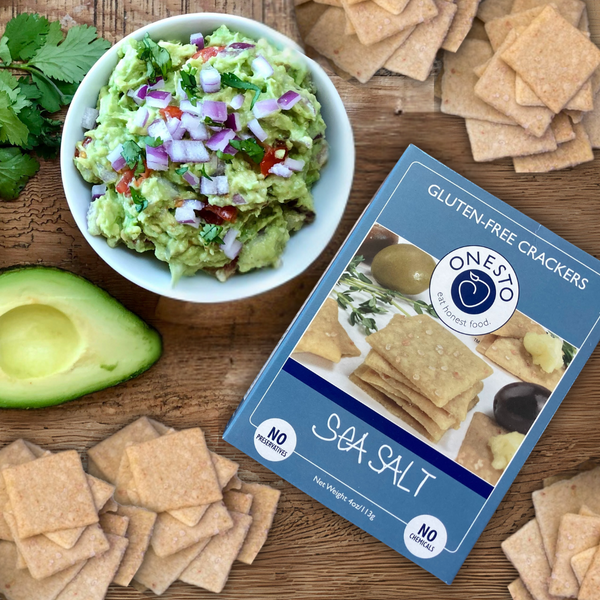 SOLD OUT thru 6/19/25    Onesto Gluten-Free Sea Salt Crackers
