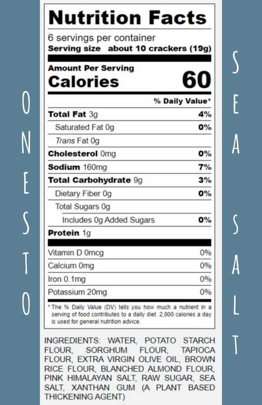 Onesto Gluten-Free Sea Salt Crackers - Onesto Foods