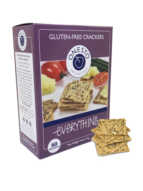 Onesto Gluten-Free Everything Crackers - Onesto Foods